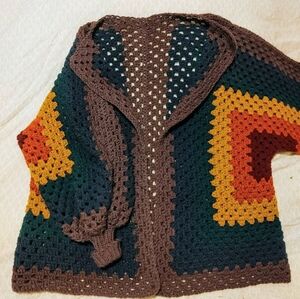 Rainbow Crochet Cardigan Oversized- XXXL